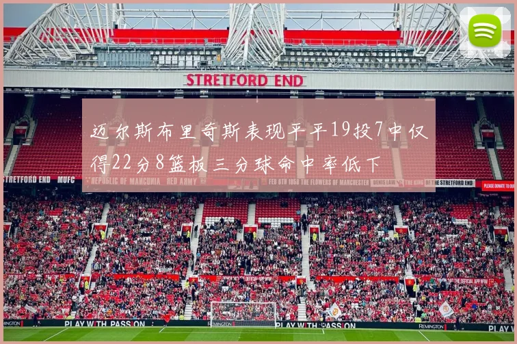 迈尔斯布里奇斯表现平平19投7中仅得22分8篮板三分球命中率低下